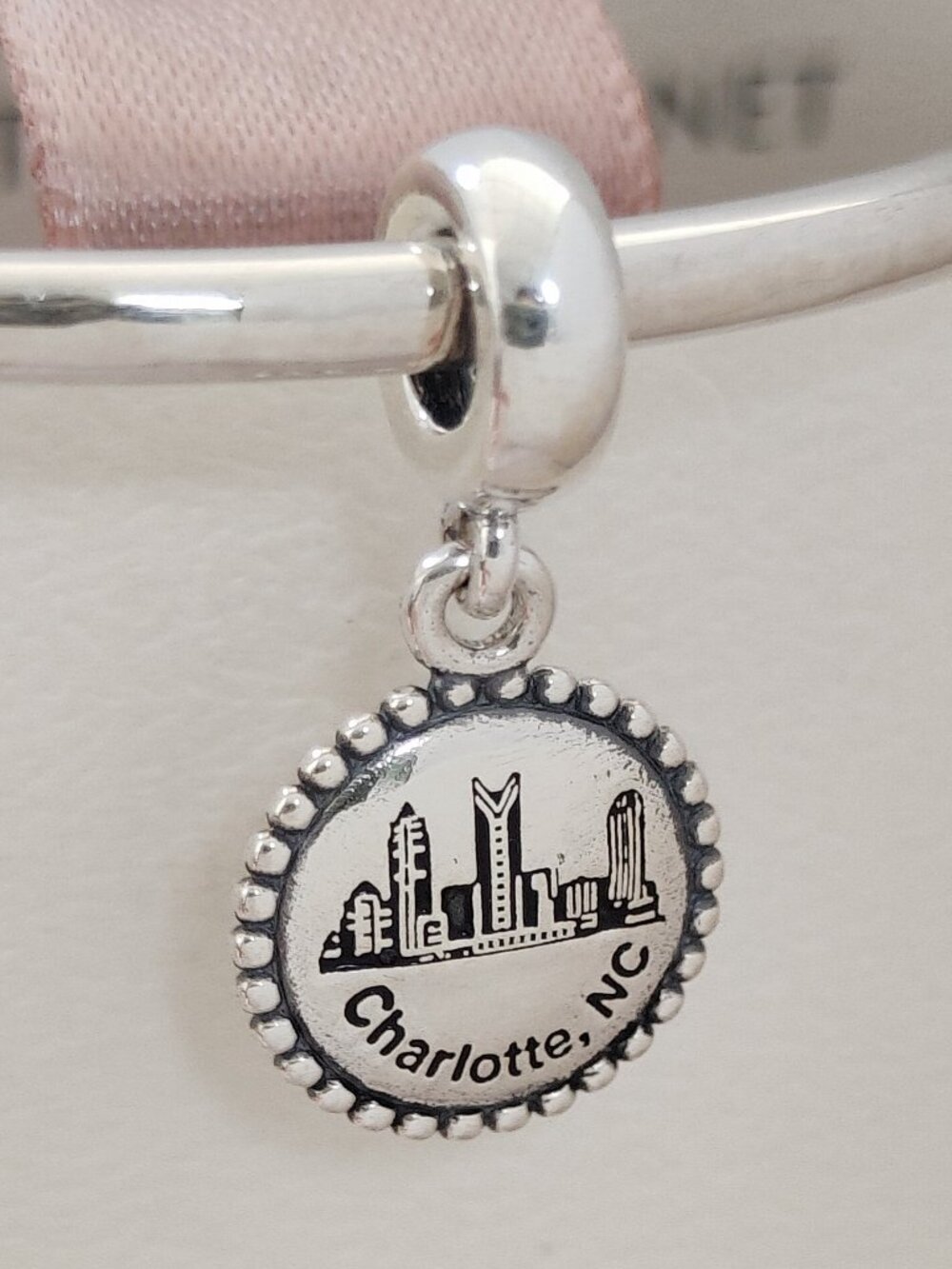 Pandora Charlotte, NC USA Exclusive Travel Dangle Charm S925 Silver with box